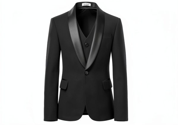Boys 3 Piece Slim Fit Suit Tuxedo Jacket Vest Pants Wedding