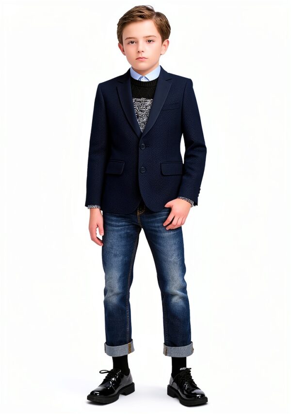 Boys Dress Coat Soft Fabric Notch Lapel Sizes 3-18-1