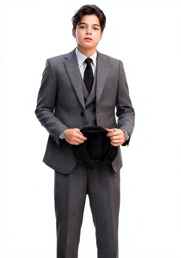 Boys Tweed Suit Herringbone Tweed Polyester Blend Formal-1