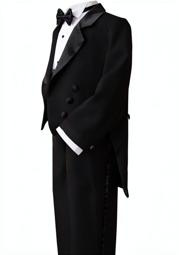 Boys Tuxedo Set Satin Lapel Adjustable Bow Tie Sizes-1
