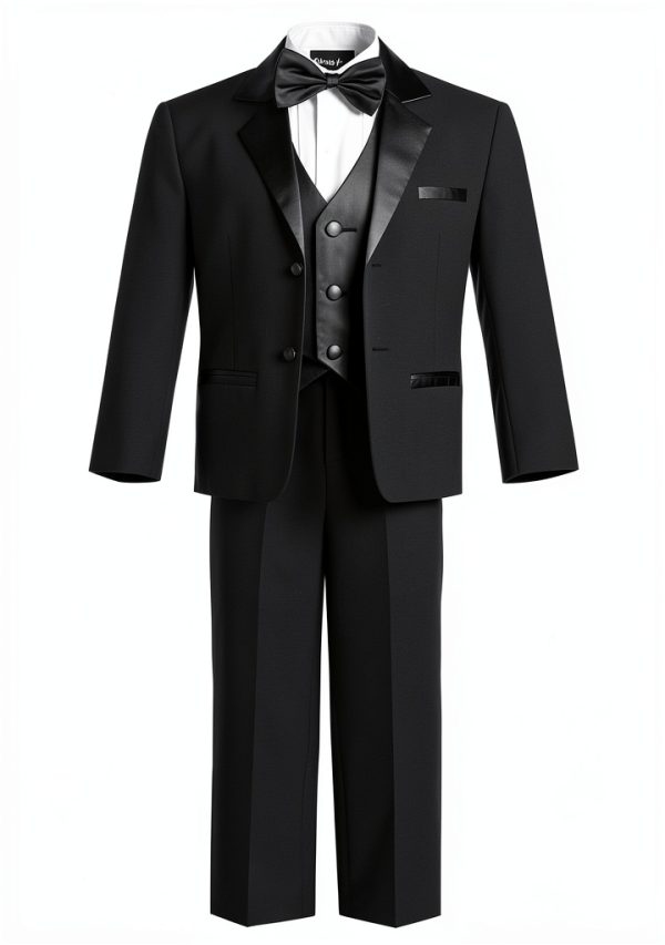 Boys Tuxedo Suit OLIVIA KOO No Tail Black White Formal