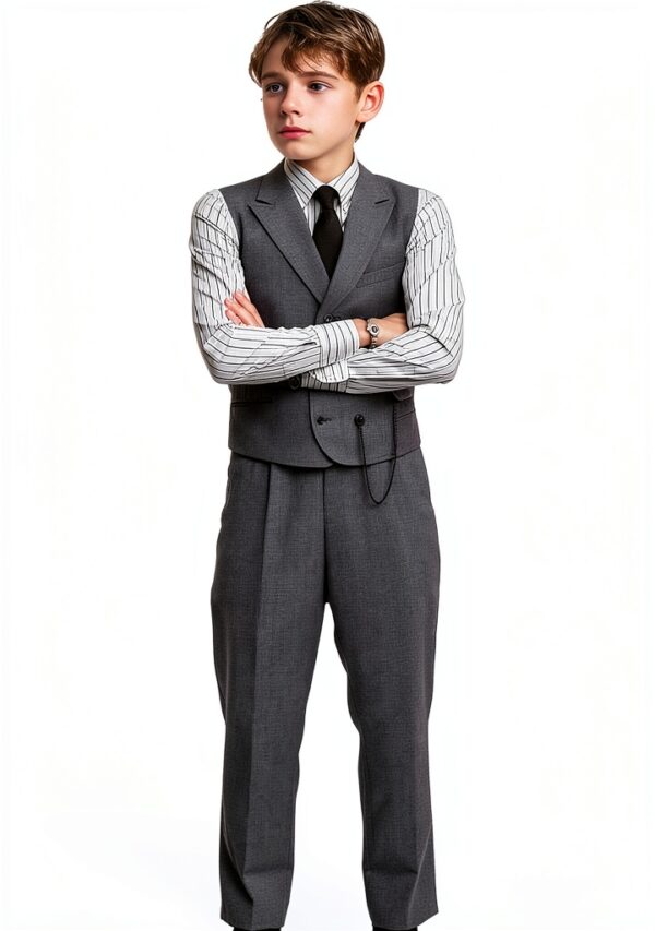 Boys Tweed Suit Herringbone Tweed Polyester Blend Formal-3