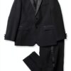 Van Heusen Boys Tuxedo Suit Set Classic Satin Trim-0