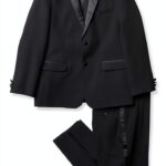 Van Heusen Boys Tuxedo Suit Set Classic Satin Trim-0