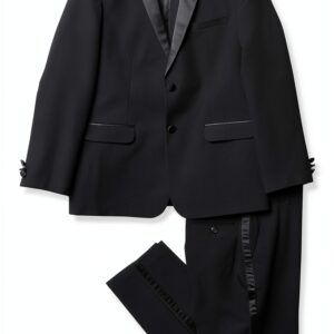 Van Heusen Boys Tuxedo Suit Set Classic Satin Trim-0