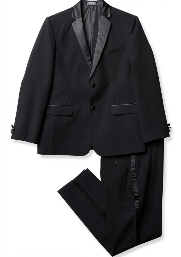 Van Heusen Boys Tuxedo Suit Set Classic Satin Trim-0