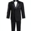 S H Churchill Boys Black Tuxedo Set Formal Wear Wedding-1