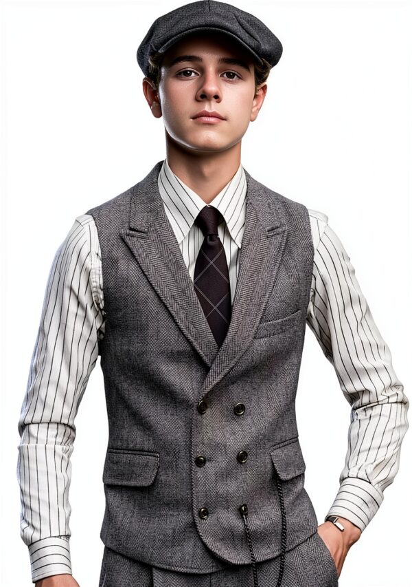 Boys Tweed Suit Herringbone Tweed Polyester Blend Formal-2