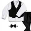S H Churchill Boys Black Tuxedo Set Formal Wear Wedding-3