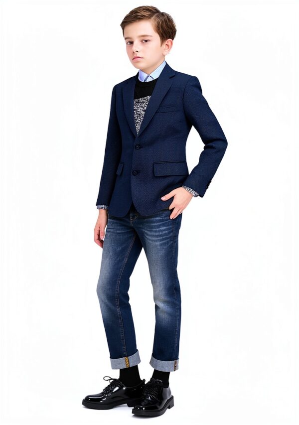 Boys Dress Coat Soft Fabric Notch Lapel Sizes 3-18-2